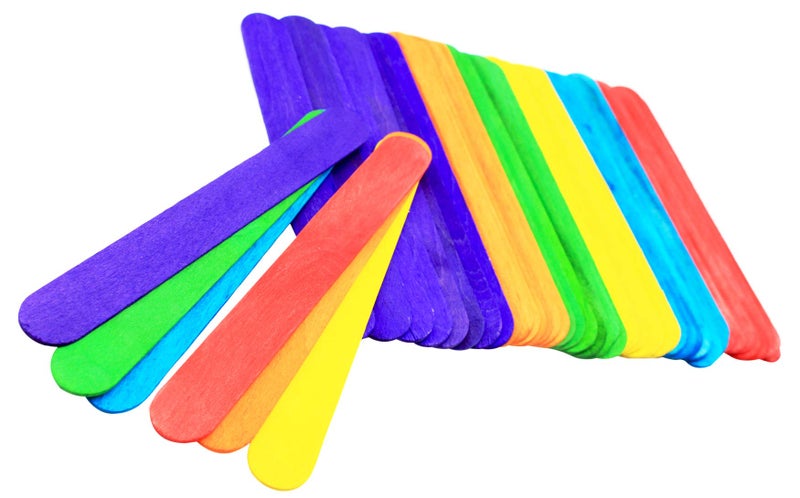 Kang&Chang 500 pcs,6 Inch,Jumbo Craft Sticks,Rainbow Sticks,Colored Tongue Depressors for Classroom,Creative Projects,Arts and Crafts - Image 3